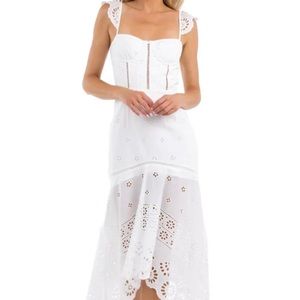 Karina Grimaldi White Irma Eyelet Dress